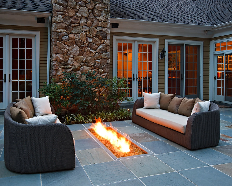 Cherry Hill Patio with Unique Fire Pit by Beechwood Landscape Architecture And Construction - Photo 22