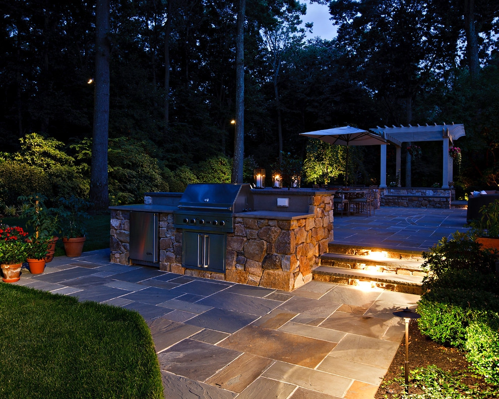 Cherry Hill Patio with Unique Fire Pit by Beechwood Landscape Architecture And Construction - Photo 5