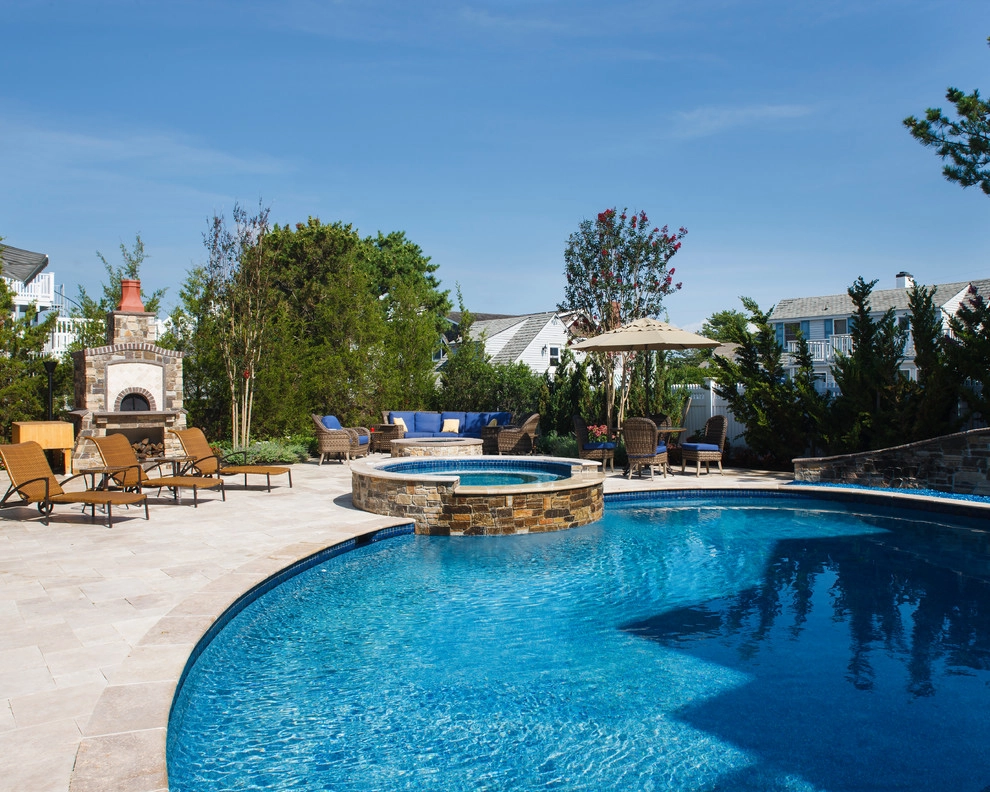 Resort Style Custom Pools with Modern Design by Beechwood Landscape Architecture And Construction - Photo 6