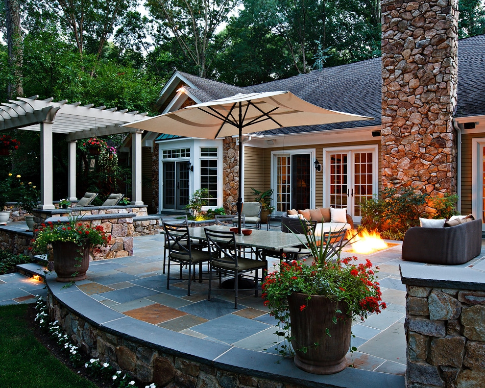 Cherry Hill Patio with Unique Fire Pit by Beechwood Landscape Architecture And Construction - Photo 23