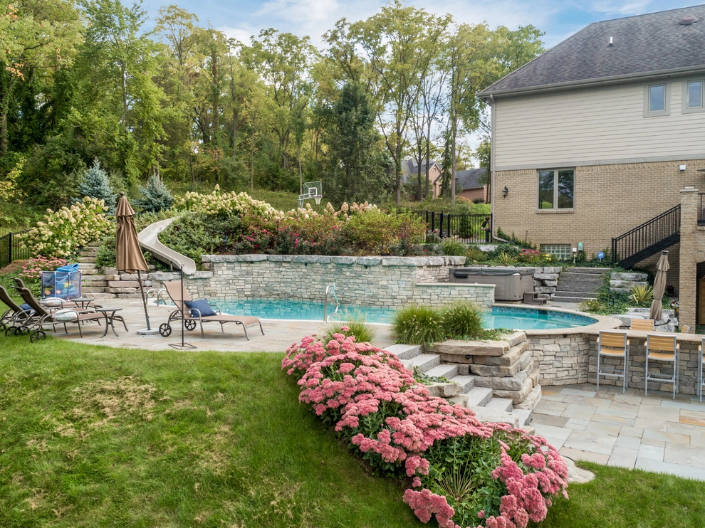 Milford, MI - Backyard Pool Bar Landscape Design & Install by Troy Clogg Landscape Associates - Photo 13