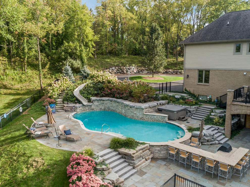 Milford, MI - Backyard Pool Bar Landscape Design & Install by Troy Clogg Landscape Associates - Photo 14