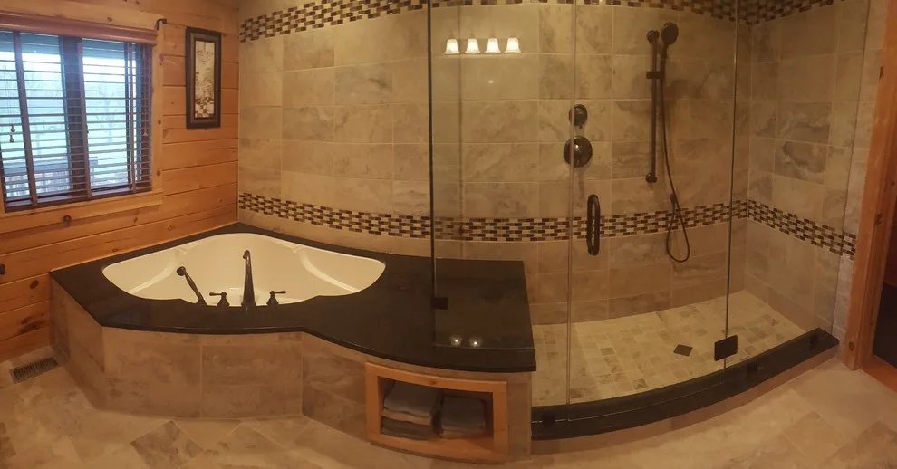 Log Cabin Primary Bath Renovation by Tile KC - Photo 2
