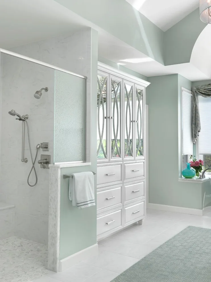 Master Bath with Reflective Cabinets by Lorrien Homes & Remodeling - Photo 4