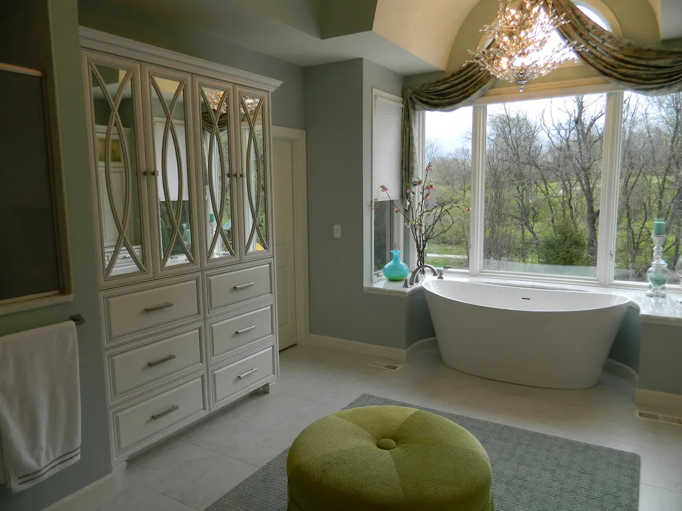 Master Bath with Reflective Cabinets by Lorrien Homes & Remodeling - Photo 7