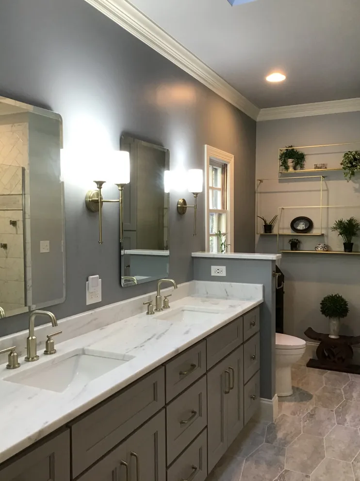 Luxurious Marble Zero Entry Shower for Master Bathroom by The Bath Shop - Photo 3