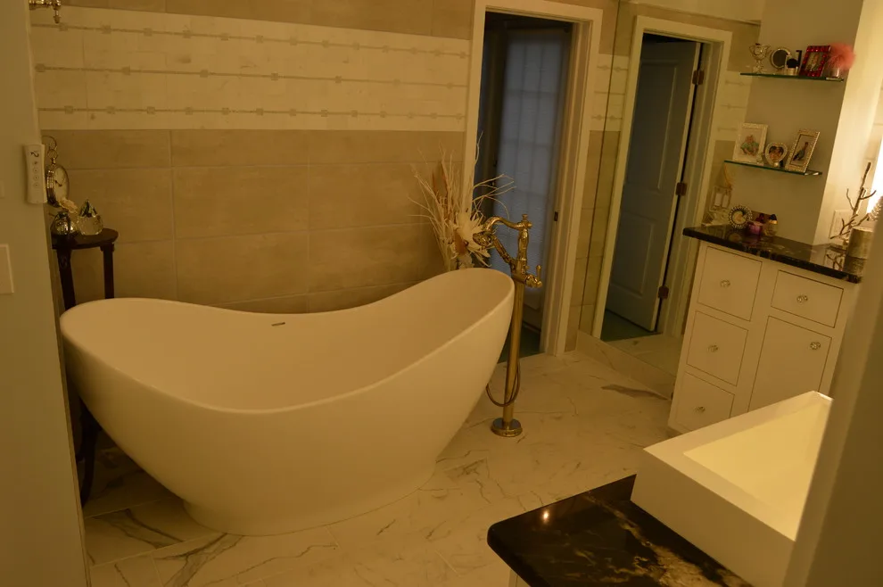 Luxury Bathroom Featuring Steam Shower by Tile KC - Photo 13