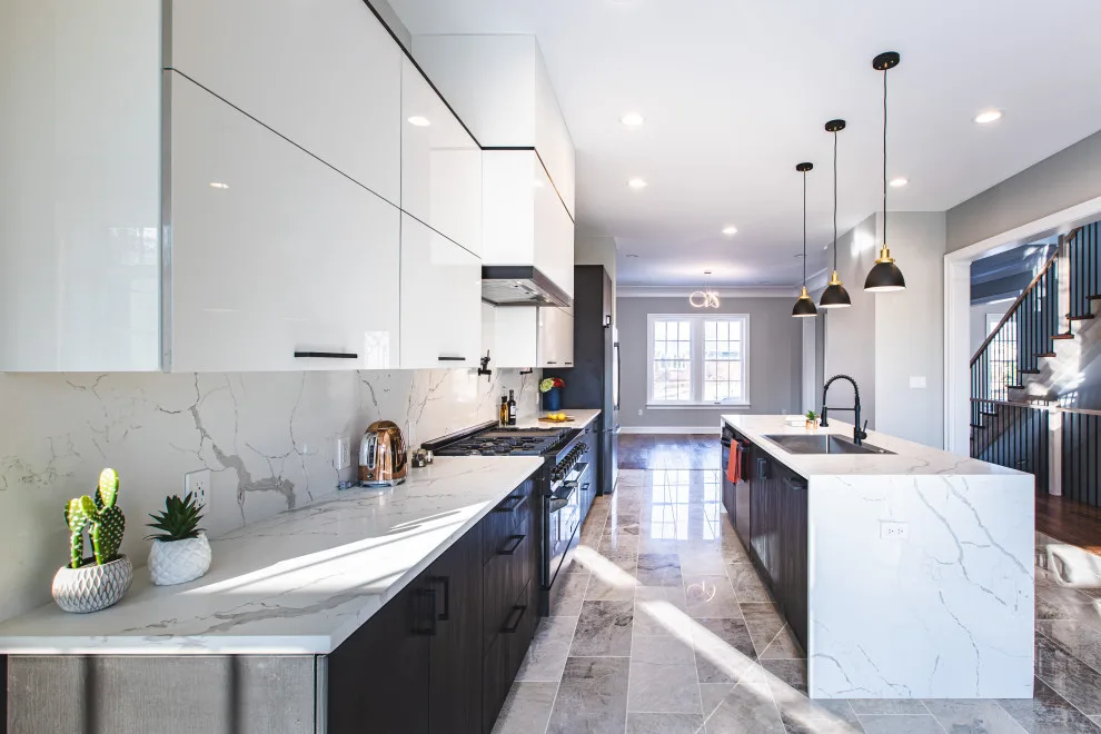 Contemporary Monochrome Kitchen in Fairfax, VA by UCS Kitchen Design - Photo 6