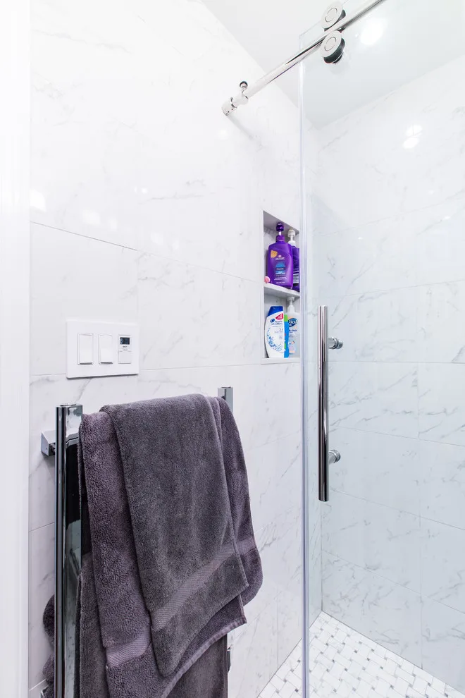 Contemporary White Main Bathroom by Eastside Design & Build Inc. - Photo 2