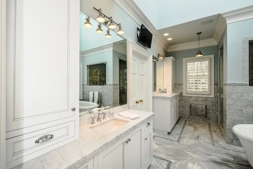 Myers Park Bathroom - Marble Transformation by Hopedale Builders, Inc. - Photo 4