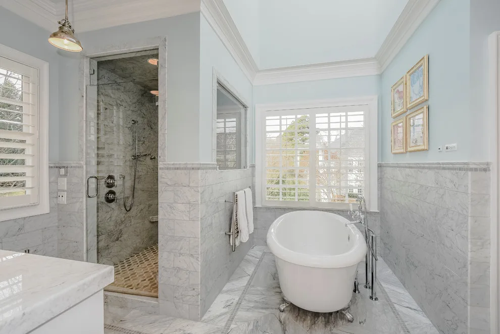 Myers Park Bathroom - Marble Transformation by Hopedale Builders, Inc. - Photo 5