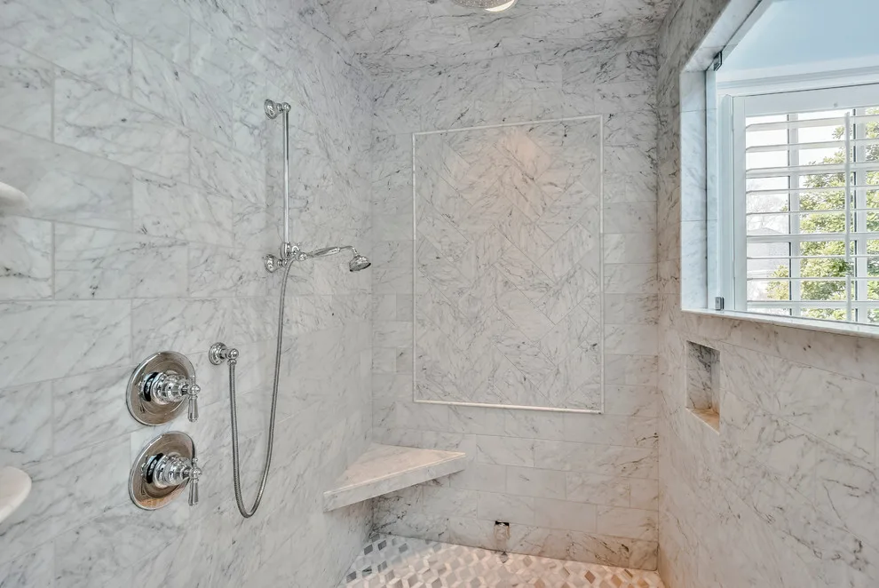 Myers Park Bathroom - Marble Transformation by Hopedale Builders, Inc. - Photo 3