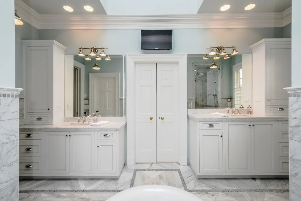 Myers Park Bathroom - Marble Transformation by Hopedale Builders, Inc. - Photo 2