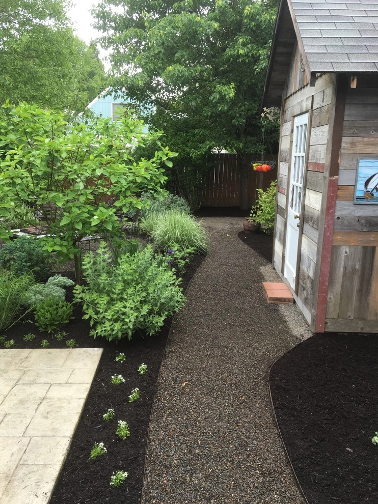 St. Johns Garden with Rustic Garden Shed by Wheel & Barrow Landscape Design & Maintenance - Photo 8