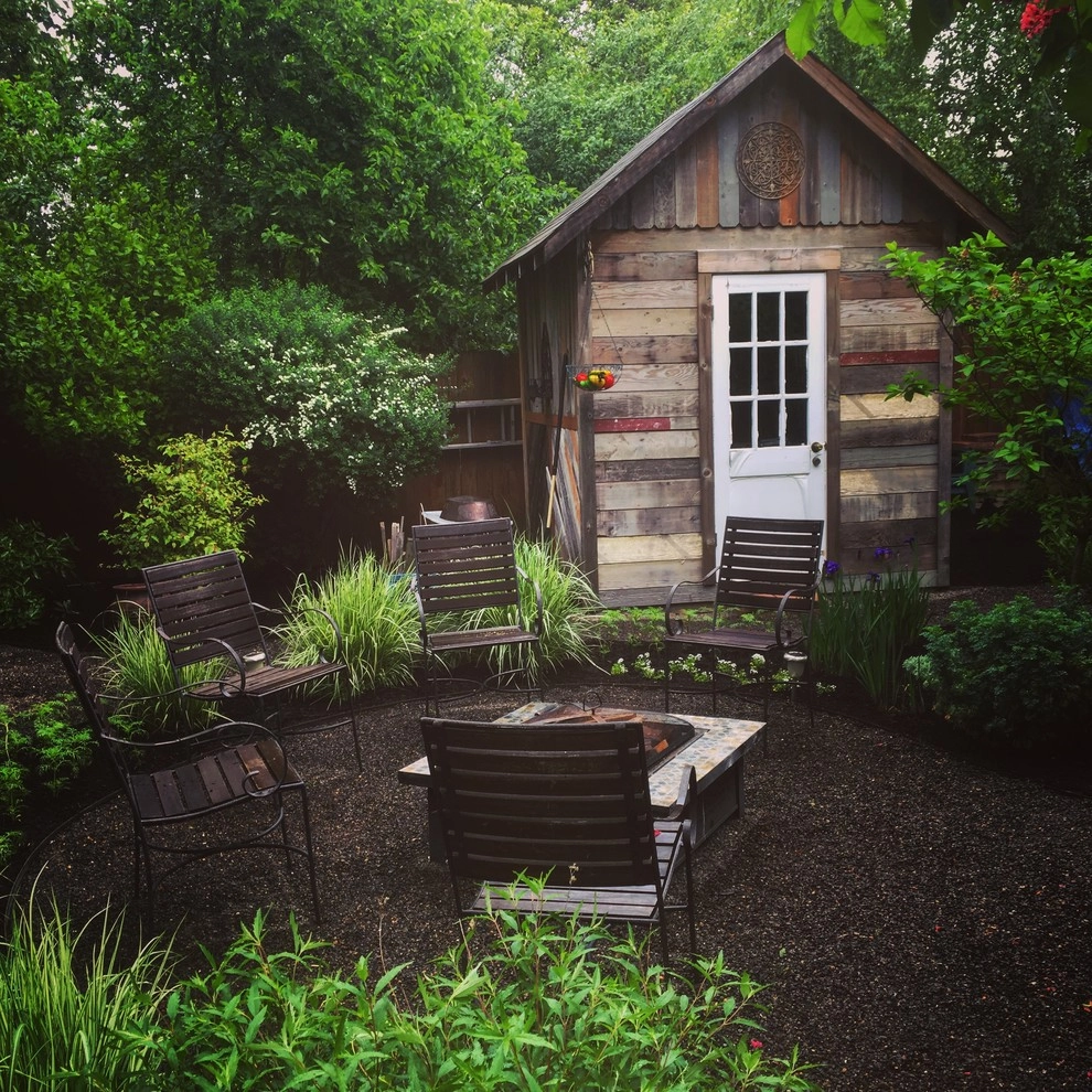 St. Johns Garden with Rustic Garden Shed by Wheel & Barrow Landscape Design & Maintenance - Photo 2