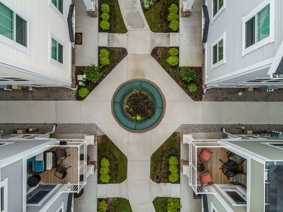 Aerial View of Harvard Commons Townhomes by Mark Adler Homes, LLC - Photo 7