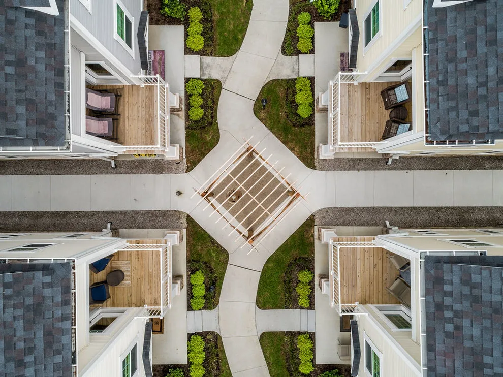 Aerial View of Harvard Commons Townhomes by Mark Adler Homes, LLC - Photo 3