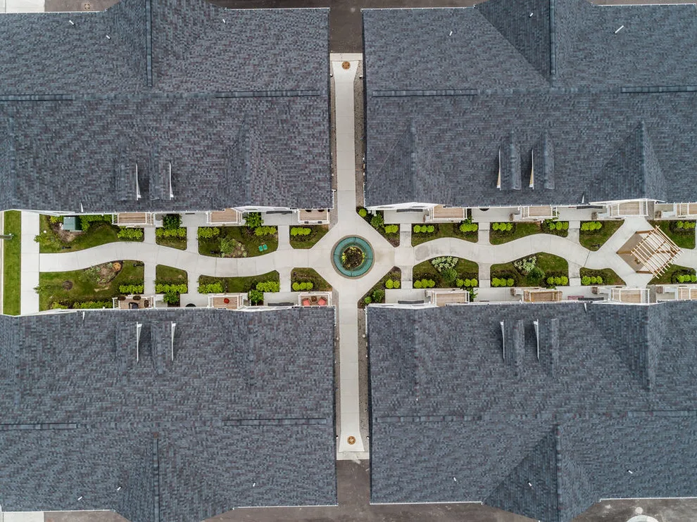 Aerial View of Harvard Commons Townhomes by Mark Adler Homes, LLC - Photo 6