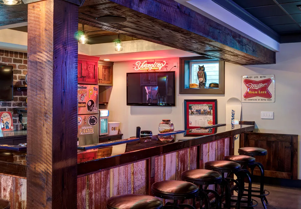 Commercial Style Home Bar by Farinelli Construction, Inc. - Photo 14