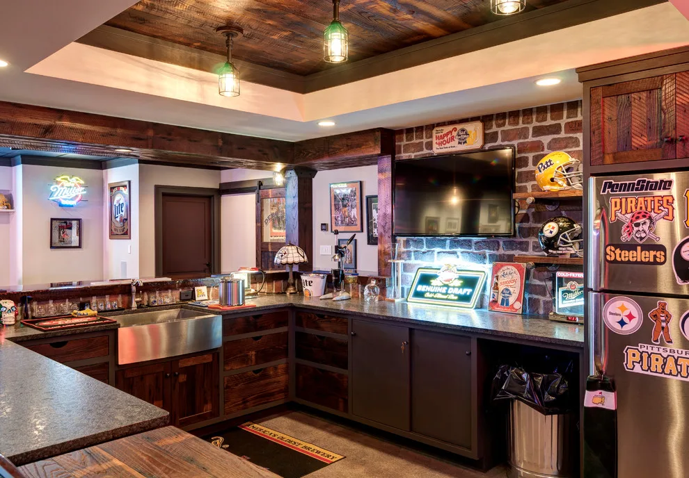 Commercial Style Home Bar by Farinelli Construction, Inc. - Photo 10