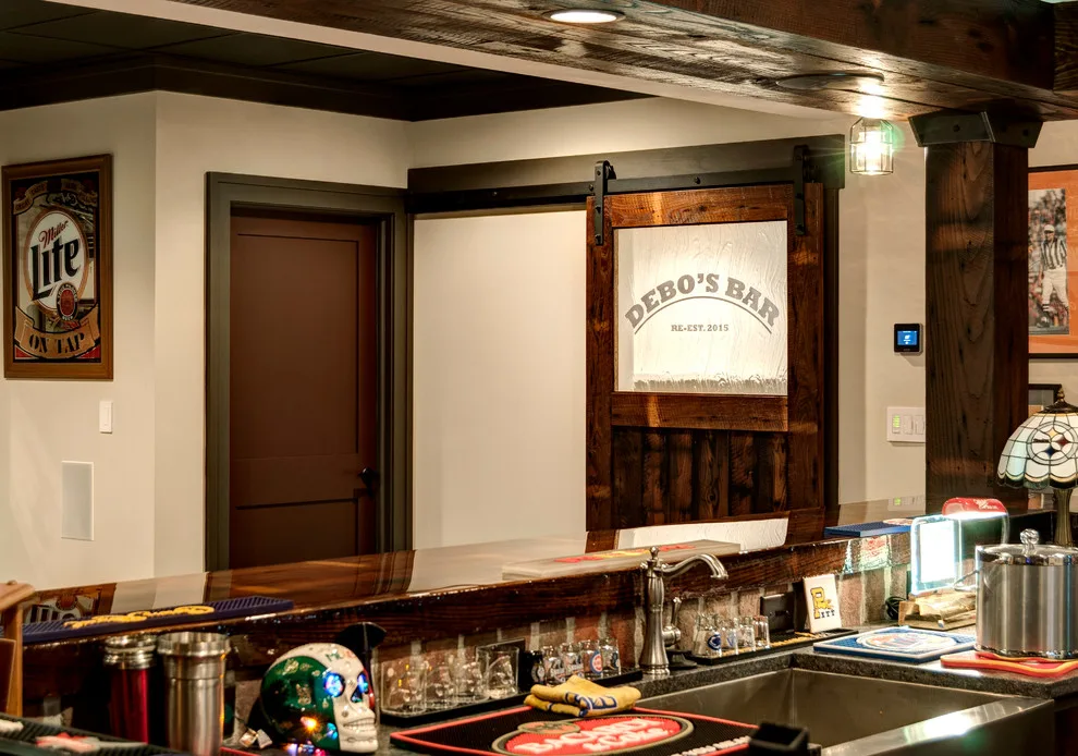 Commercial Style Home Bar by Farinelli Construction, Inc. - Photo 8