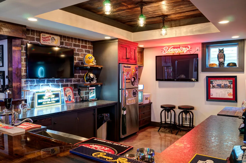 Commercial Style Home Bar by Farinelli Construction, Inc. - Photo 11