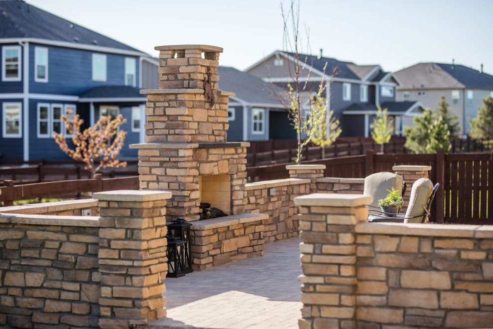 Stone Fireplace Wall and Outdoor Kitchen by All Terrain Landscaping - Photo 6