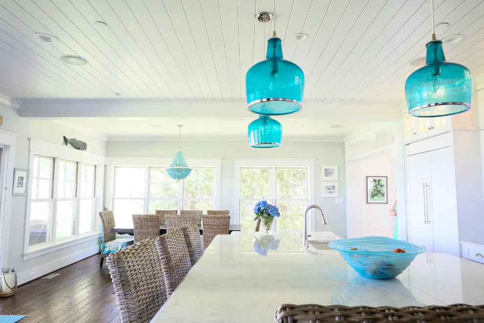 Teal, Wicker, and White Kitchen in Arnold, MD by Evergreen Building Group, LLC. - Photo 2