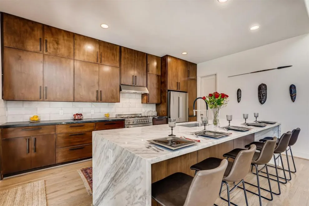 Complete Brown Kitchen Cabinet Renovation in Houston, Texas by Smart Remodeling LLC - Photo 4