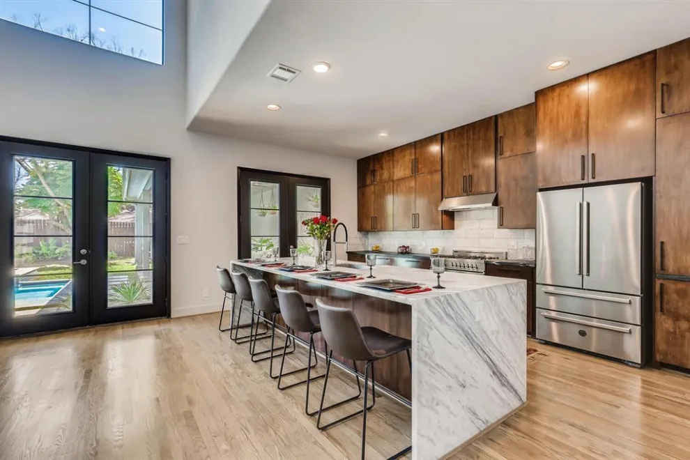 Complete Brown Kitchen Cabinet Renovation in Houston, Texas by Smart Remodeling LLC - Photo 2