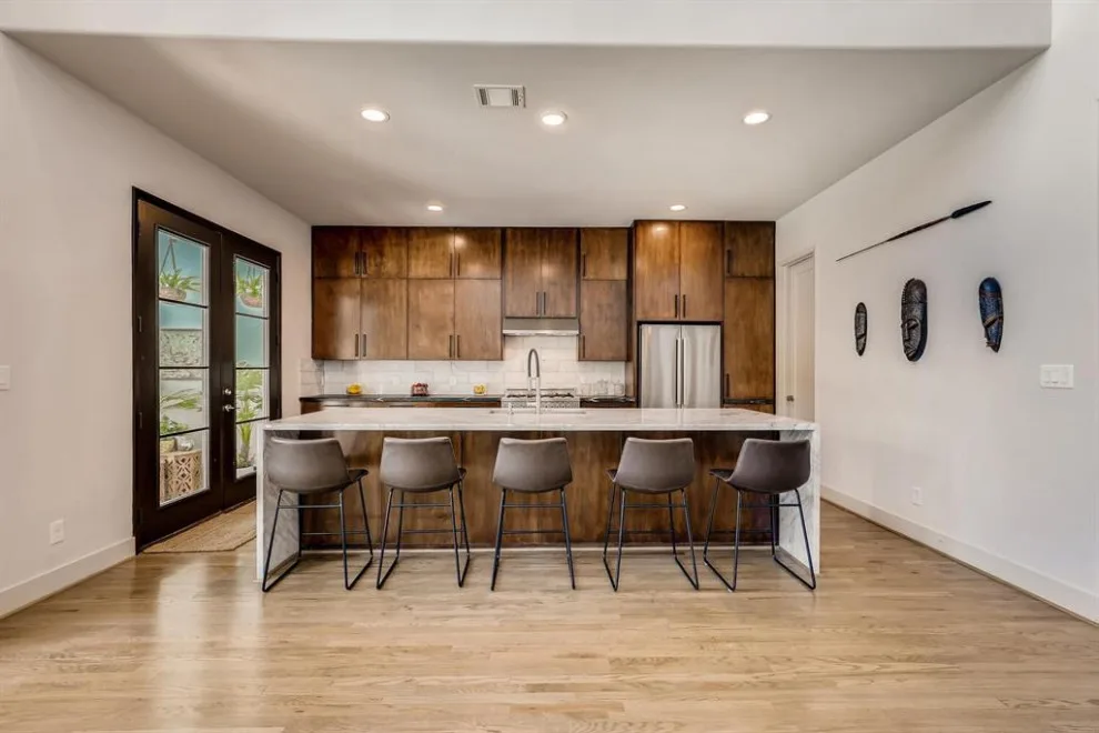 Complete Brown Kitchen Cabinet Renovation in Houston, Texas by Smart Remodeling LLC - Photo 3