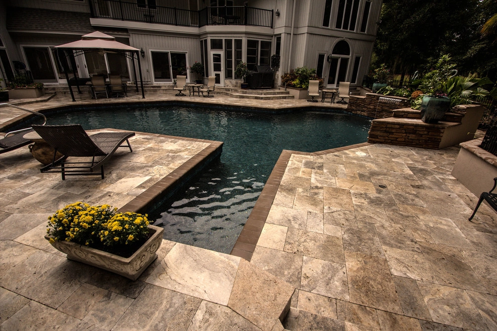 Travertine Pool Deck by American Paving Design - Photo 5