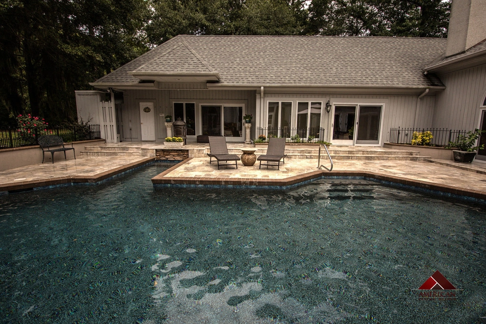 Travertine Pool Deck by American Paving Design - Photo 14