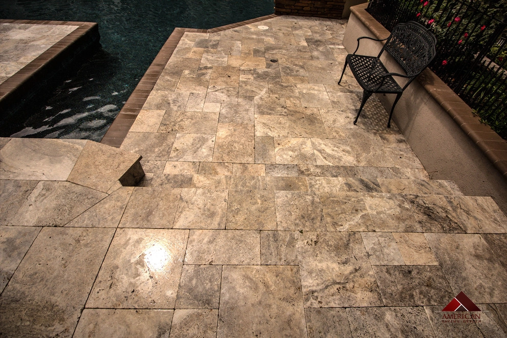 Travertine Pool Deck by American Paving Design - Photo 12