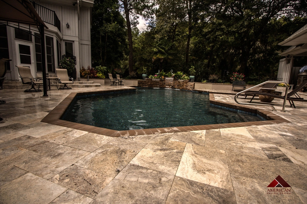Travertine Pool Deck by American Paving Design - Photo 6