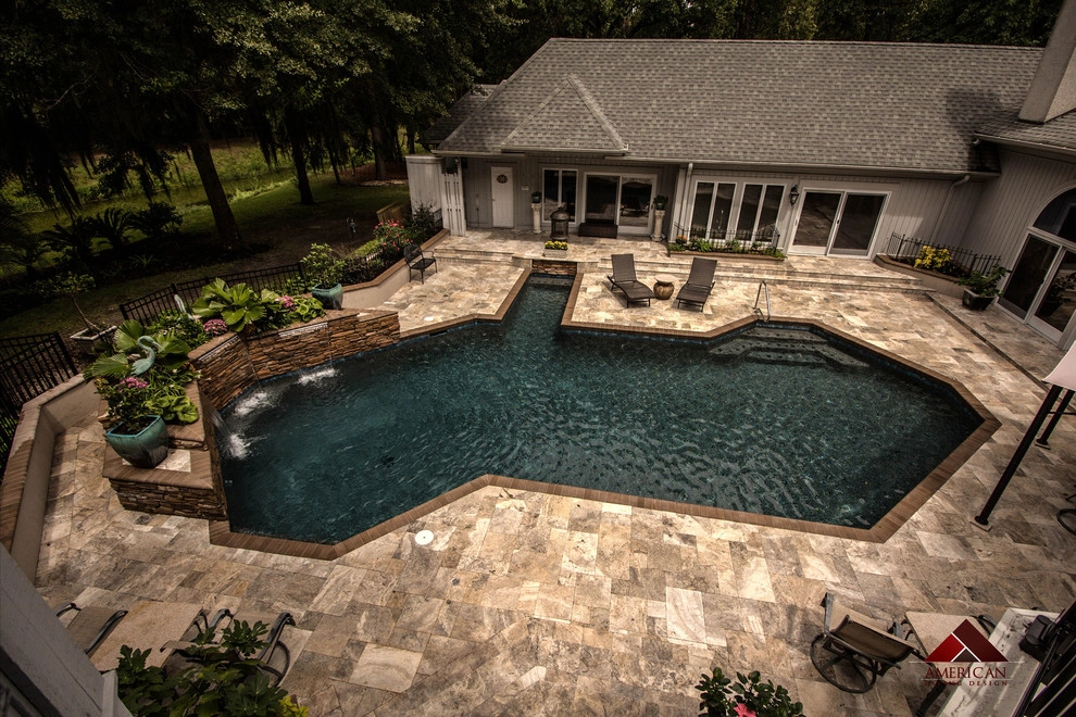 Travertine Pool Deck by American Paving Design - Photo 13