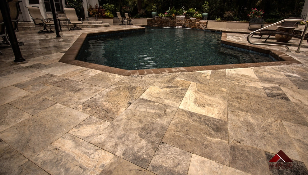 Travertine Pool Deck by American Paving Design - Photo 8