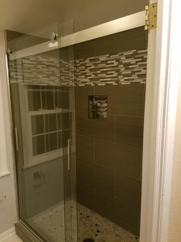 Tailored Gray Shower Enclosure by Paramount Tile Design - Photo 2