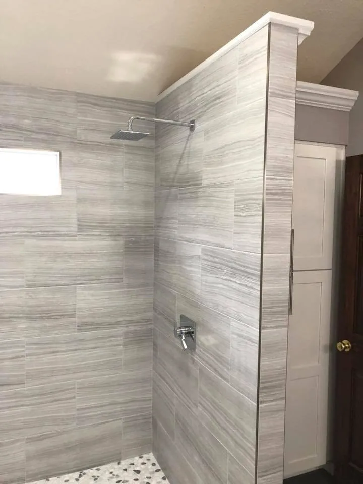Charcoal Tile Shower by HM Remodeling - Photo 3