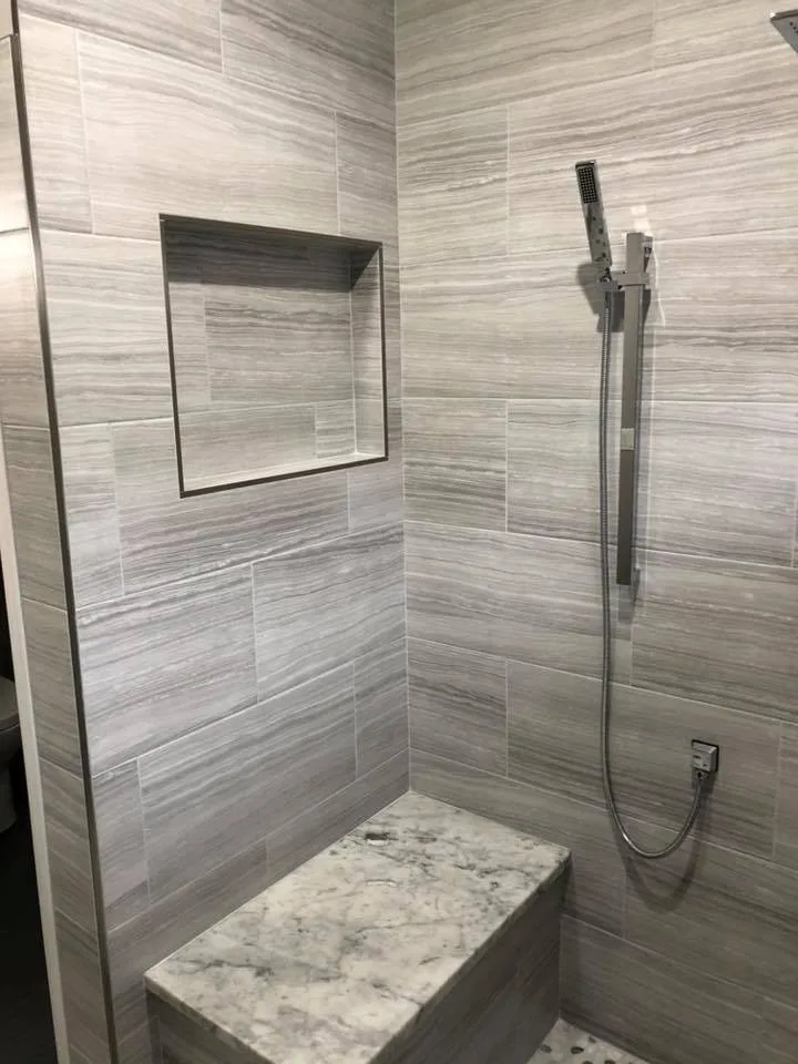 Charcoal Tile Shower by HM Remodeling - Photo 5