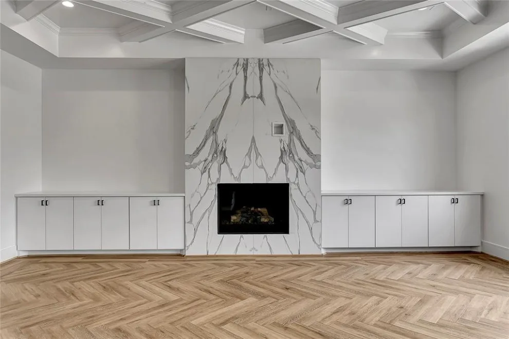 The Heights - Lounge Area - Fireplace, Flooring, Coffered Ceiling by Analog HTX - Photo 2