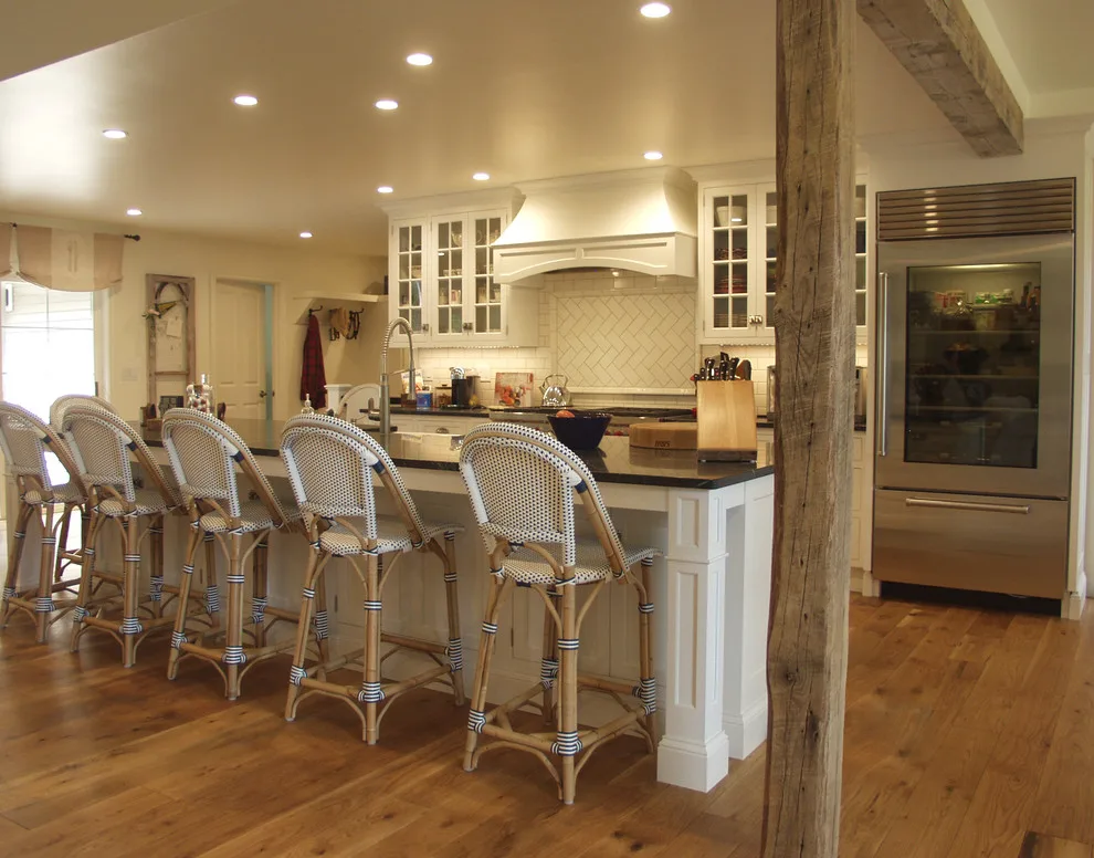 White Painted Kitchen with Wood Hood Insert by Featherstone Cabinetry & Design - Photo 3