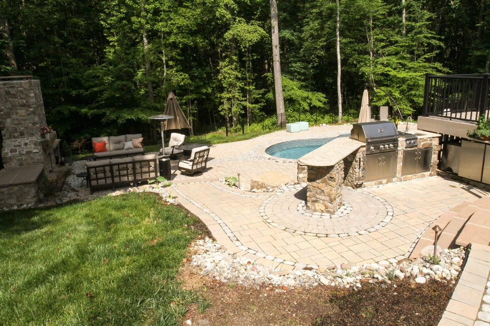 Pool, Patio, Outdoor Living Space with Shower by Ayers Hardscapes & Landscapes LLC - Photo 8