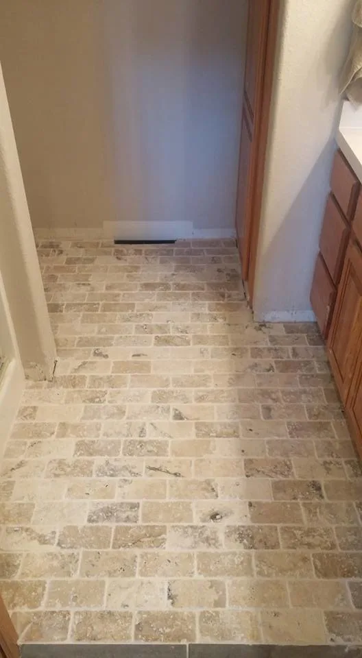 12x24 Kitchen and Travertine Bathroom Flooring by Paramount Tile Design - Photo 2