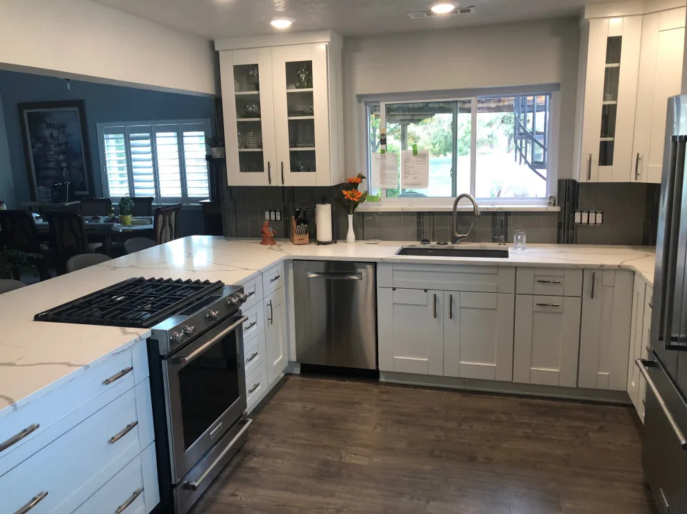 Shaker White Cabinets with Quartz Countertops by Enchantment Design & Remodeling, LLC - Photo 3
