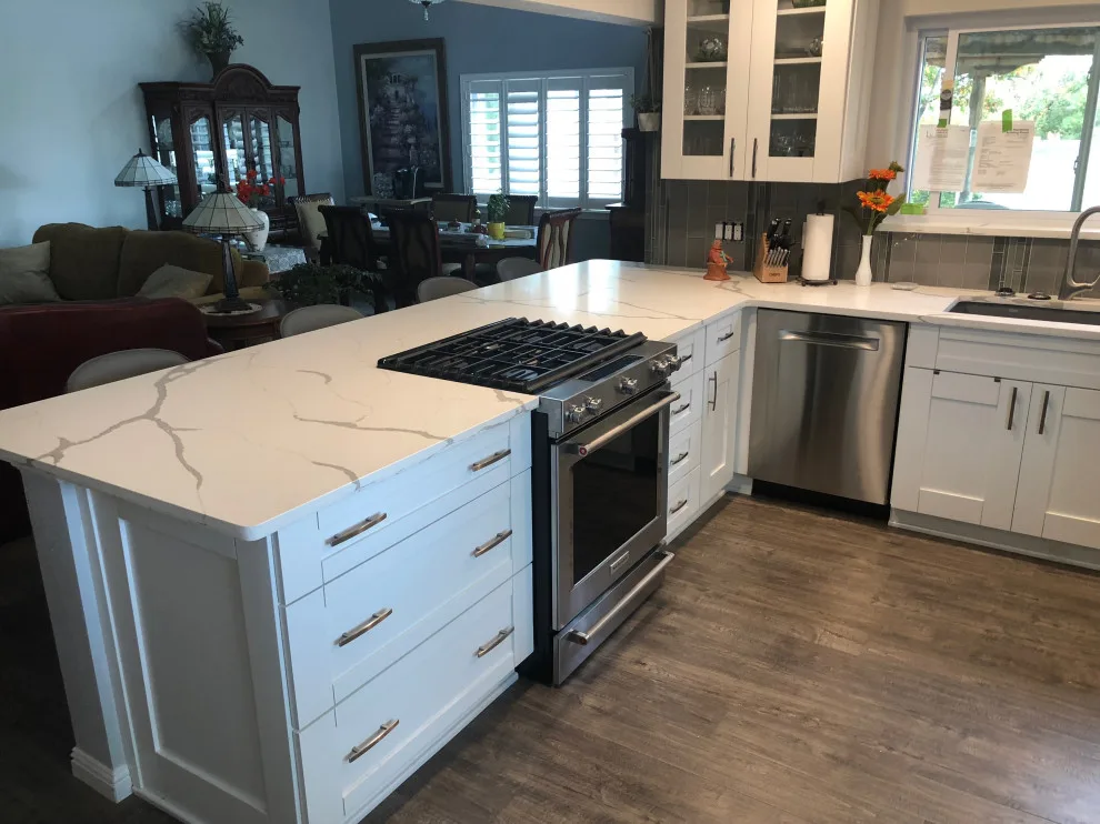Shaker White Cabinets with Quartz Countertops by Enchantment Design & Remodeling, LLC - Photo 2