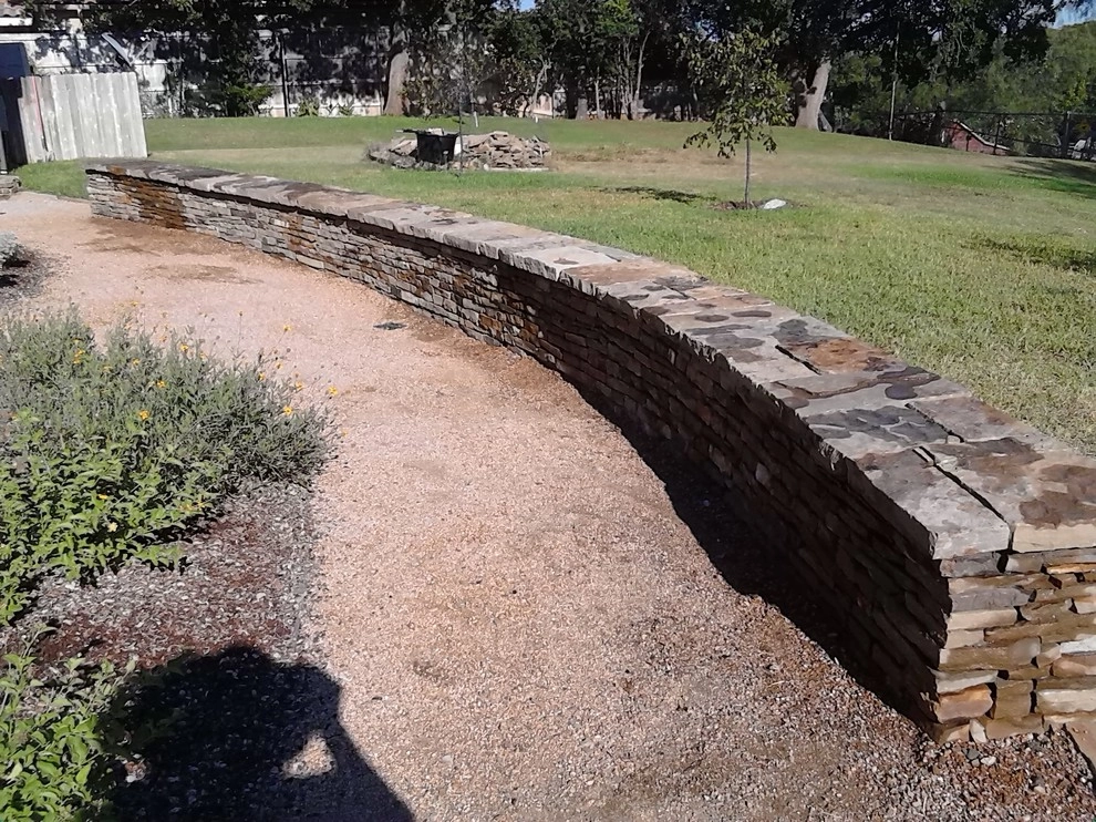 Dry Stack Retaining Wall Bench by Be Green Texas Lawn Care - Photo 3