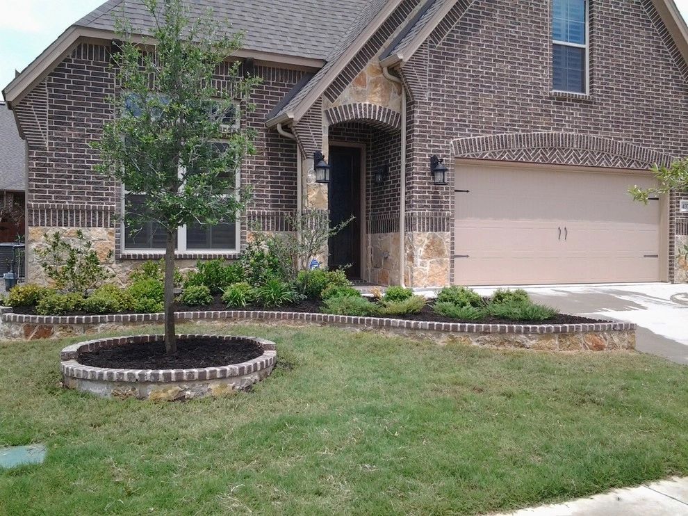 Stone Retaining Wall Flower Beds by Be Green Texas Lawn Care - Photo 17