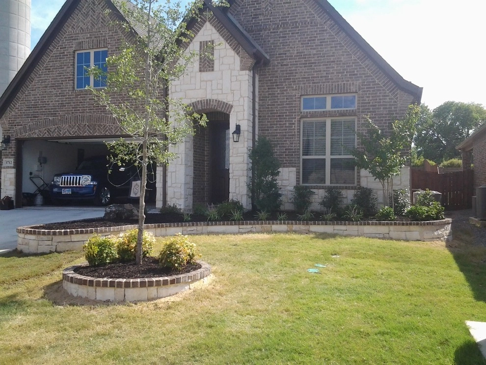 Stone Retaining Wall Flower Beds by Be Green Texas Lawn Care - Photo 10