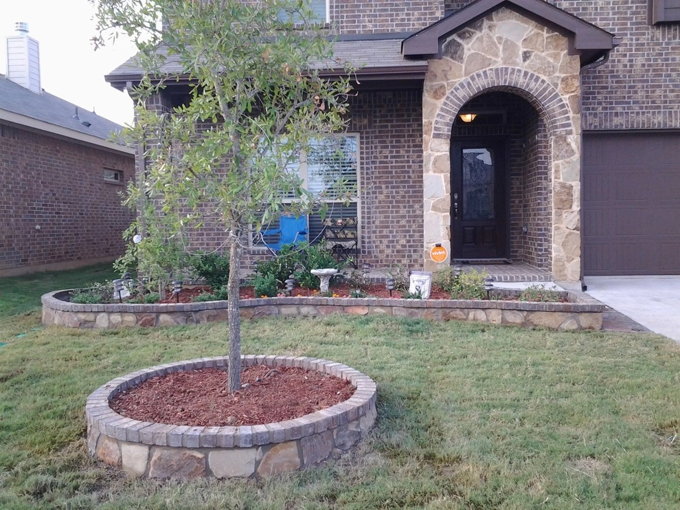 Stone Retaining Wall Flower Beds by Be Green Texas Lawn Care - Photo 12